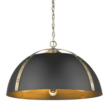  6928-5P AB-BLK - Aldrich AB 5 Light Pendant in Aged Brass